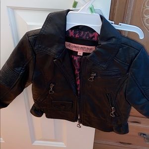 Toddler girls faux leather jacket